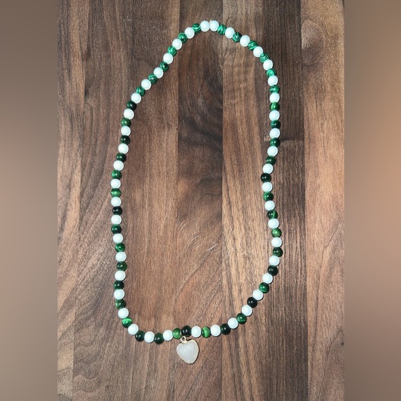 NWT Quartz Heart Necklace(With Snow Jade, Green Tiger’s Eye, Quartz & Malachite) - Picture 3 of 7